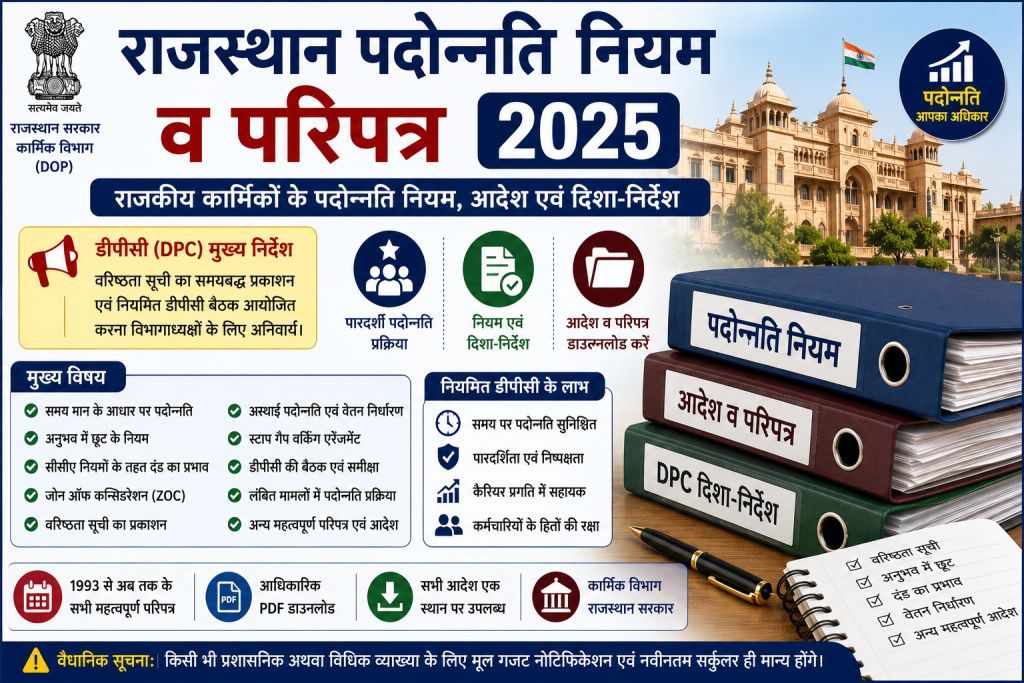 Rajasthan Promotion Rules in Hindi